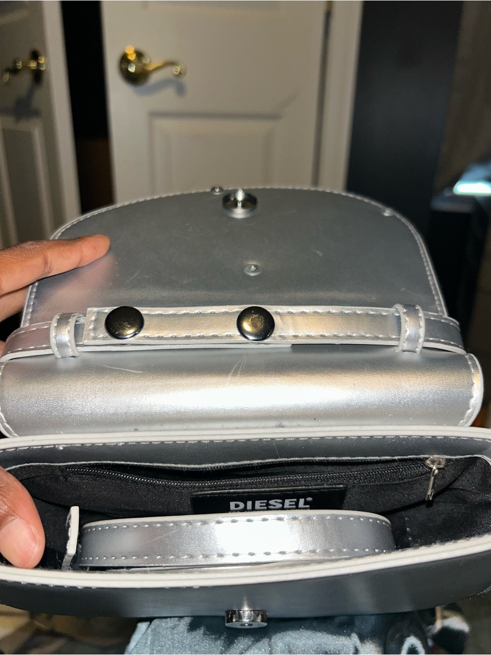 Metallic Silver Diesel Bag - Picture 3 of 3
